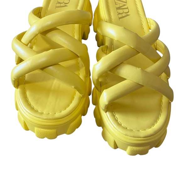 Zara Vibrant Yellow Strappy Sandals - Picture 5 of 6